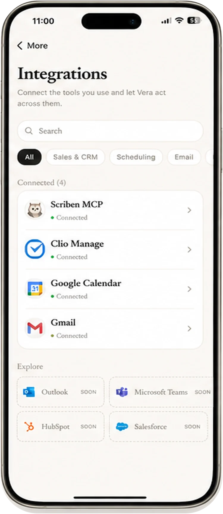 Integrations in the Scriben app, for sales