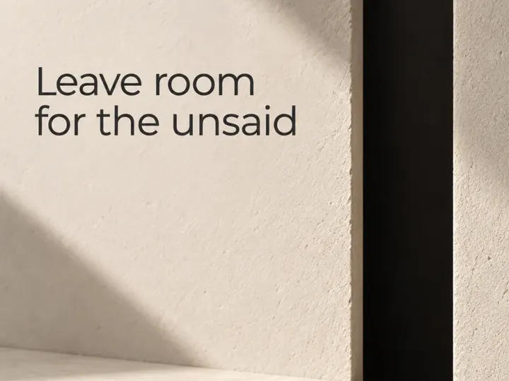 Leave room for the unsaid. A pen on a sunlit ledge.