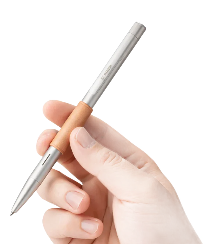 Scriben pen held naturally in hand